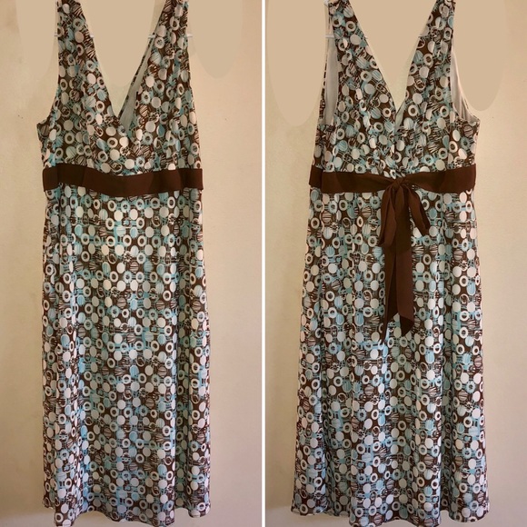 DRESS BARN—COURTNEY—BY “DRESS BARN” WOMEN’S SLEEVELESS BROWN & BLUE DRESS!! EUC. - Picture 4 of 7